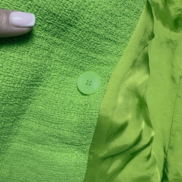 Zara Bright Lime Green Cropped Tweed Jacket - Picture 5 of 6